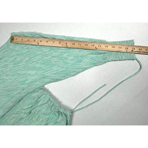 Express Burnout Side Ruched Mint Green Tunic Top 3/4 Sleeve Oversized Summer NWT - Picture 7 of 10